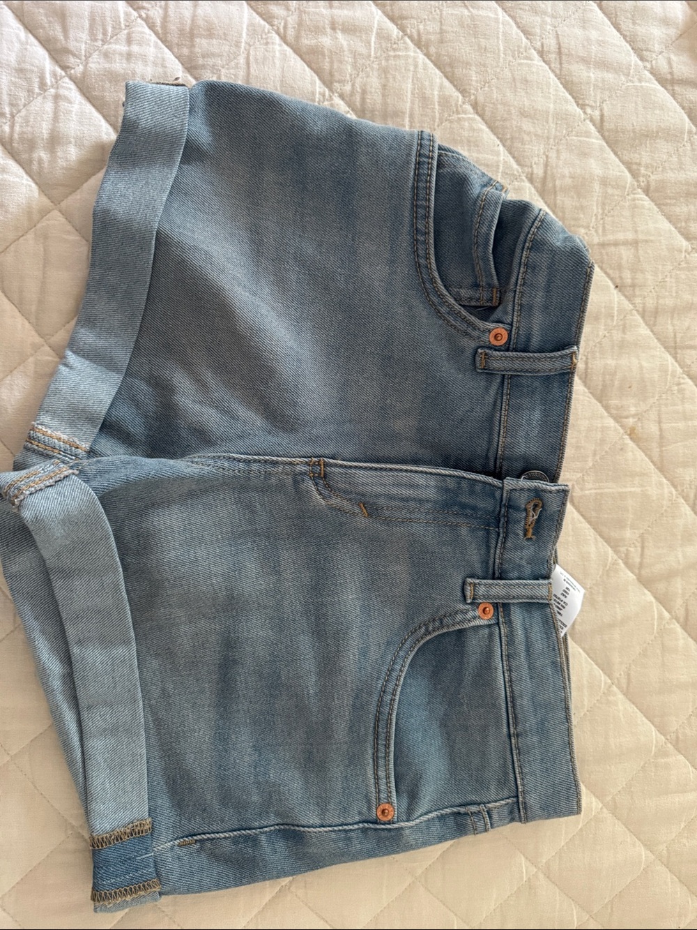 Levi's Light Blue Denim Cuffed Kids' Shorts